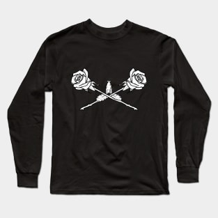 Double Rose White Long Sleeve T-Shirt